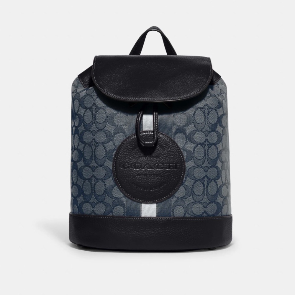 NWT COACH BACKPACK IN SIGNATURE WITH STRIPE AND COACH PATCH
